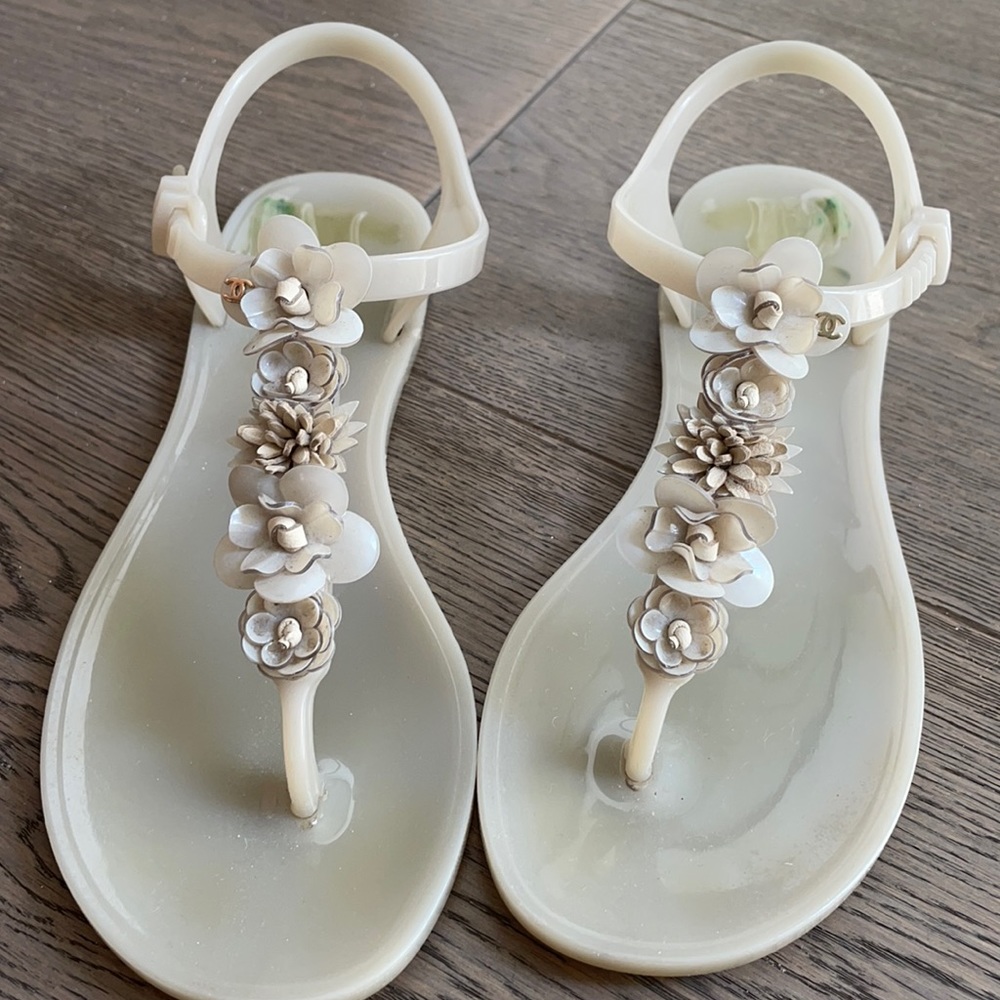 Chanel Jelly Sandals with Flowers
